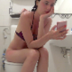 A pretty Italian girl wearing a bikini farts loudly, sits on a toilet and takes a shit with grunting with somewhat audible pooping sounds. She licks the TP and wipes her ass several times. Presented in 720P HD. 137MB, MP4 file. Over 9 minutes.
